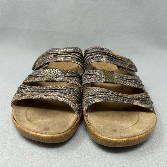 Abeo Darcy Sz 7 Dress Sandal Wedge Platform Slide Adjustabl Snake Print Leather - Picture 7 of 12